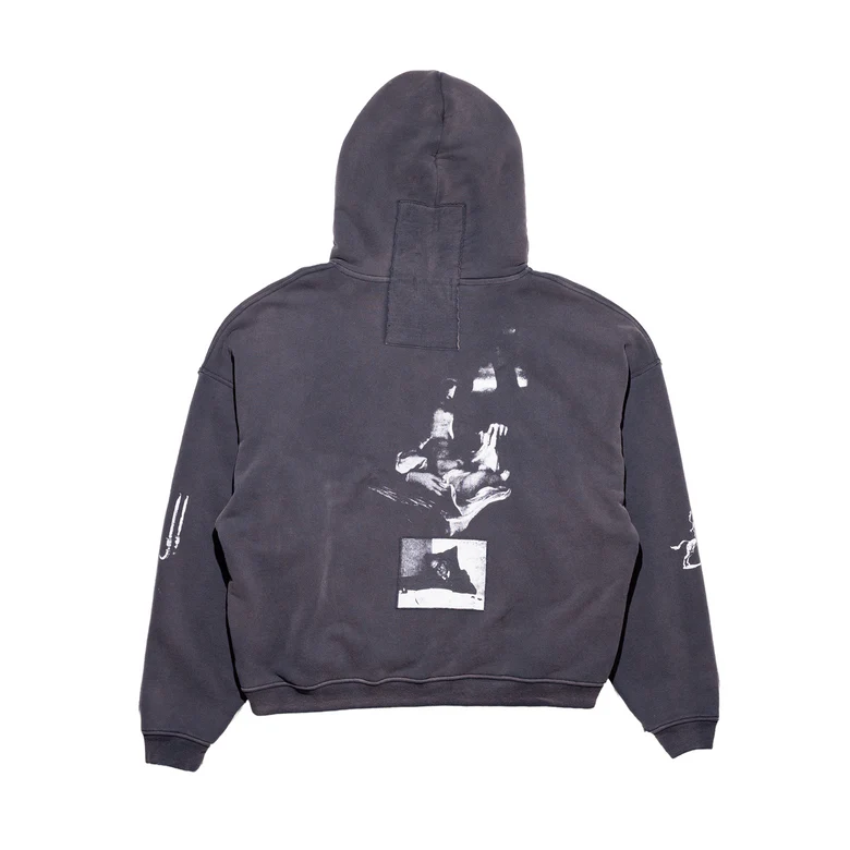 Black hoodie, back view