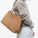 Tan bag, side view