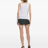 Grey shorts, full body view