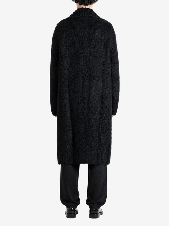 Black knitwear, full body view