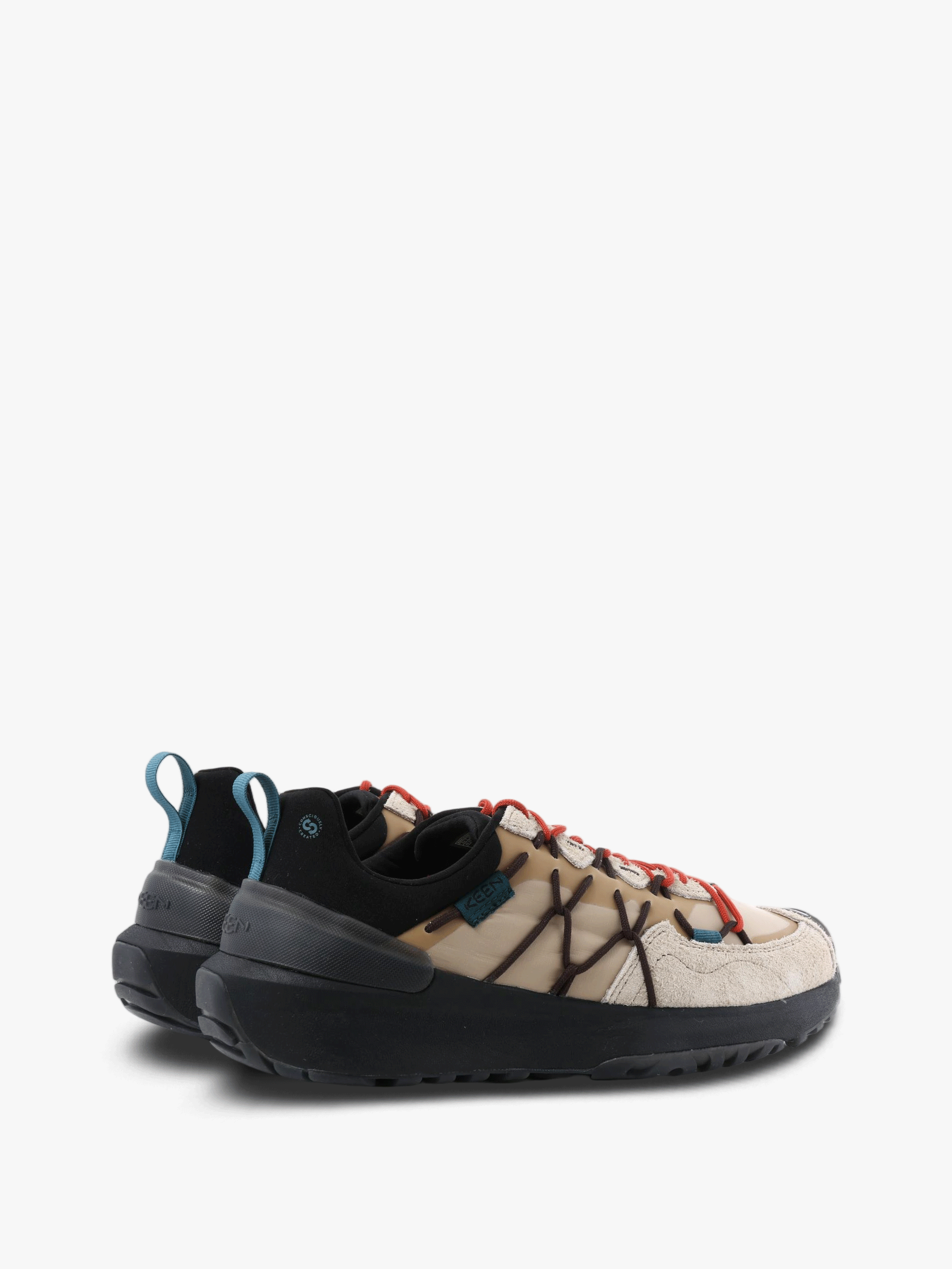 Tan shoes, side view