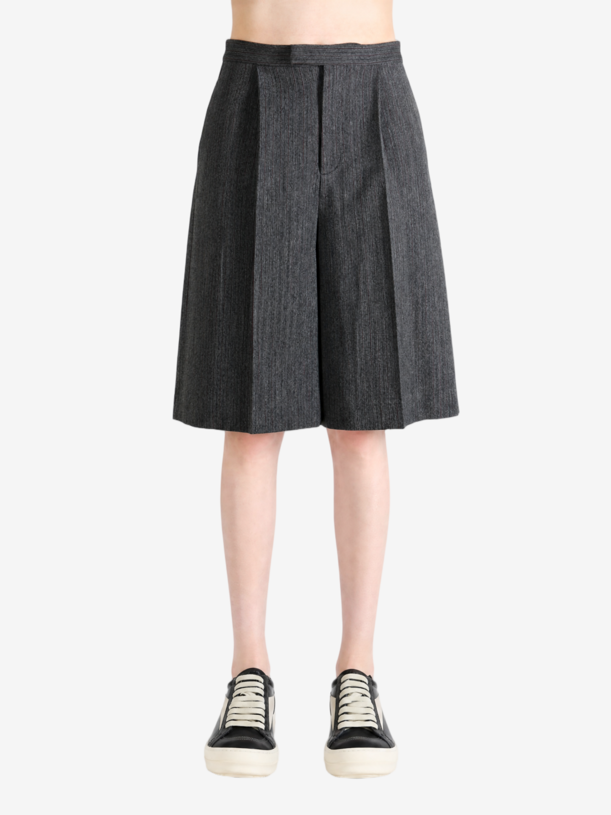 Grey pants, full body view