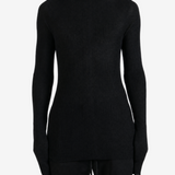 Black knitwear, full body view