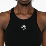 Close up of black tops, showing texture of the cotton fabric