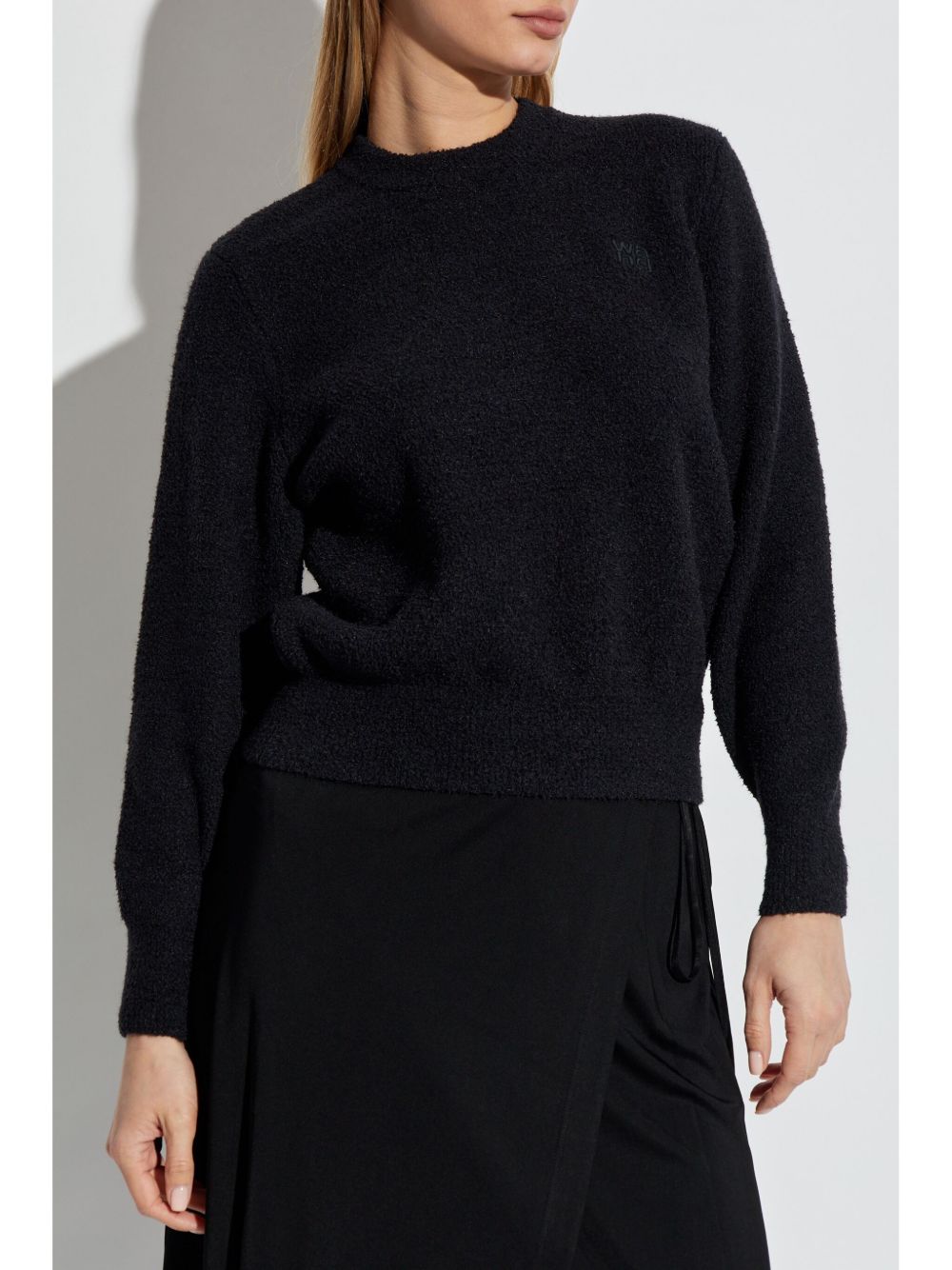 T BY ALEXANDER WANG - Women Embroidered Logo Relaxed Crewneck Pullover