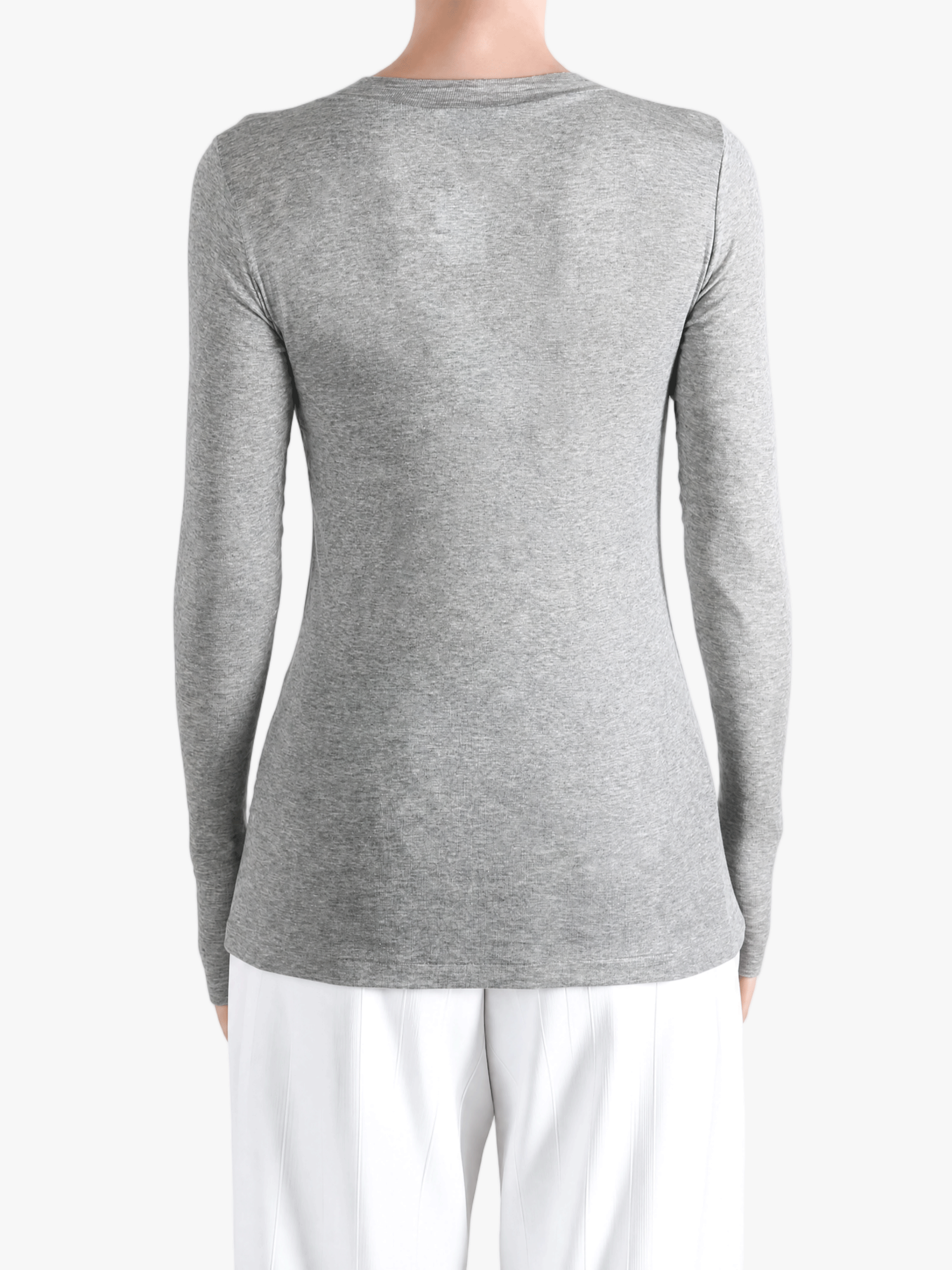 Grey t-shirt, full body view