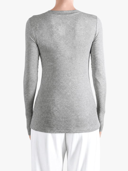 Grey t-shirt, full body view