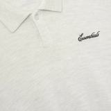 Close up of white polo shirt,showing texture of the wool fabric