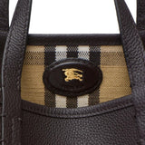 Close up of tan bags, showing texture of the calf leather fabric