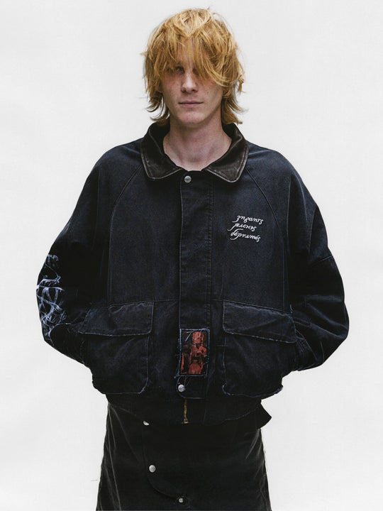 Black jacket worn by a person, showing the jacket's fit