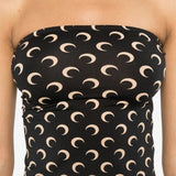 Close up of the black top, showing texture of the polyamide fabric