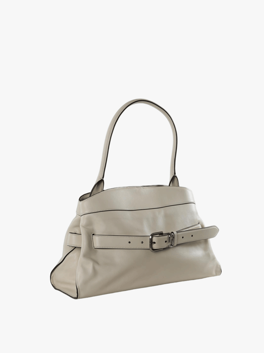 Tan bag, front view