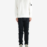 White crewneck, full body view