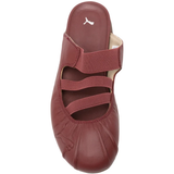 Burgundy shoes, front view