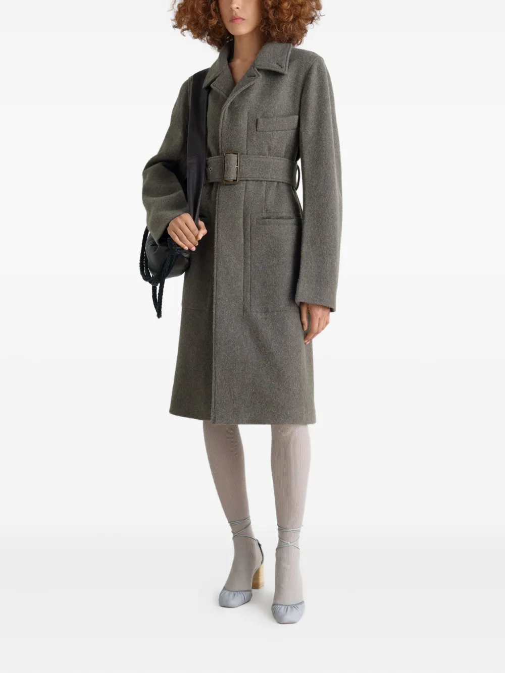 Grey coat,full body view