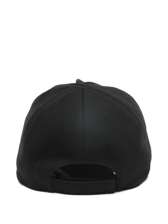 Black cap, back view