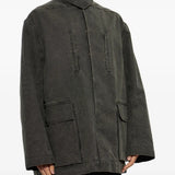 RICK OWENS - Men Collared Mackintosh Coat