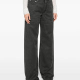 Grey pants, full body view