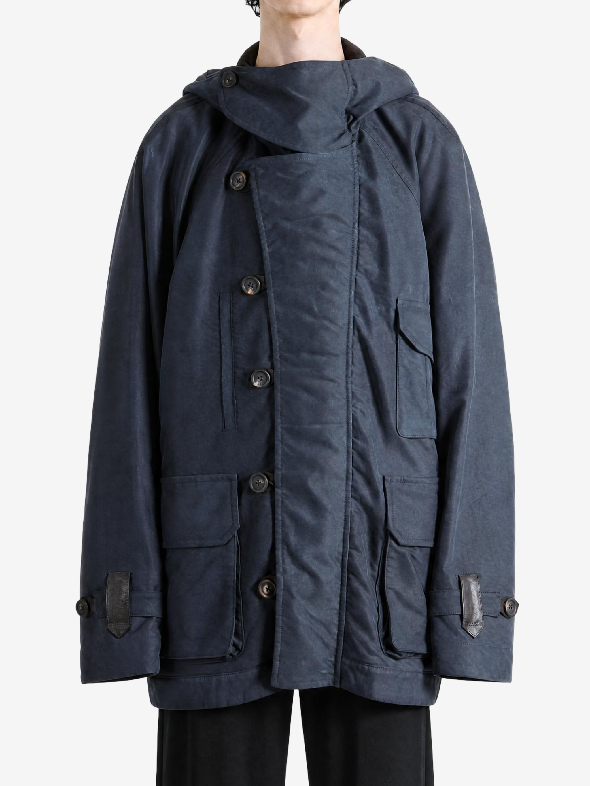 Navy jacket, front view