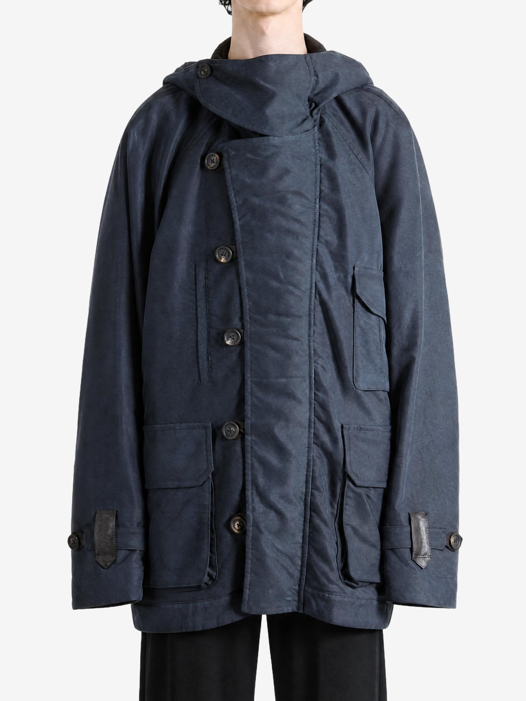 Navy jacket, front view