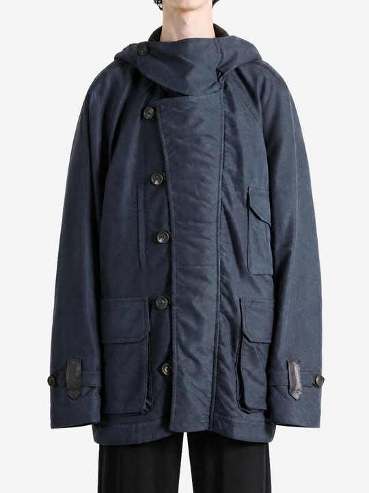 Navy jacket, front view