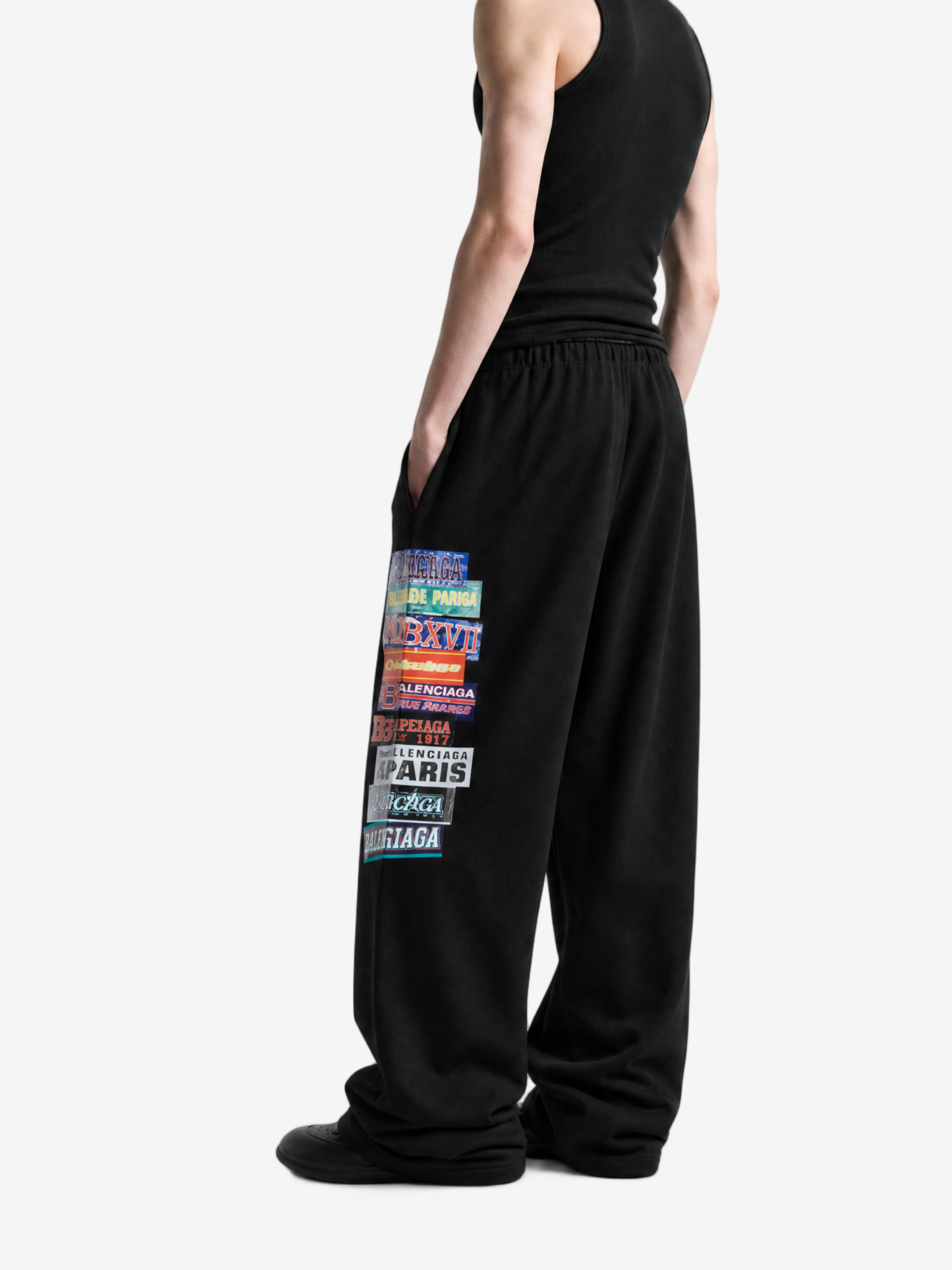 Black pants, full body view