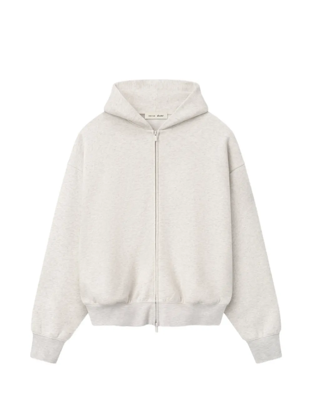 White hoodie, front view 