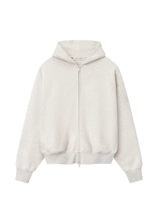 White hoodie, front view 
