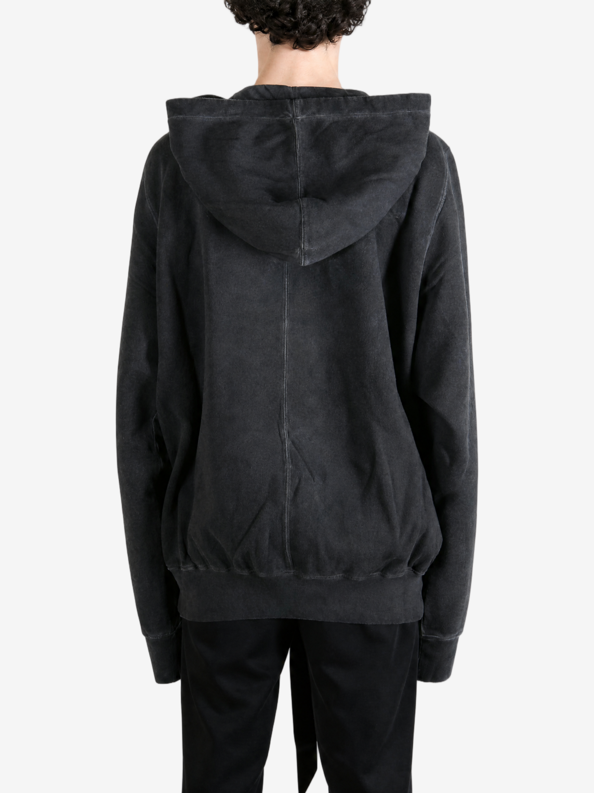 Black hoodie, full body view