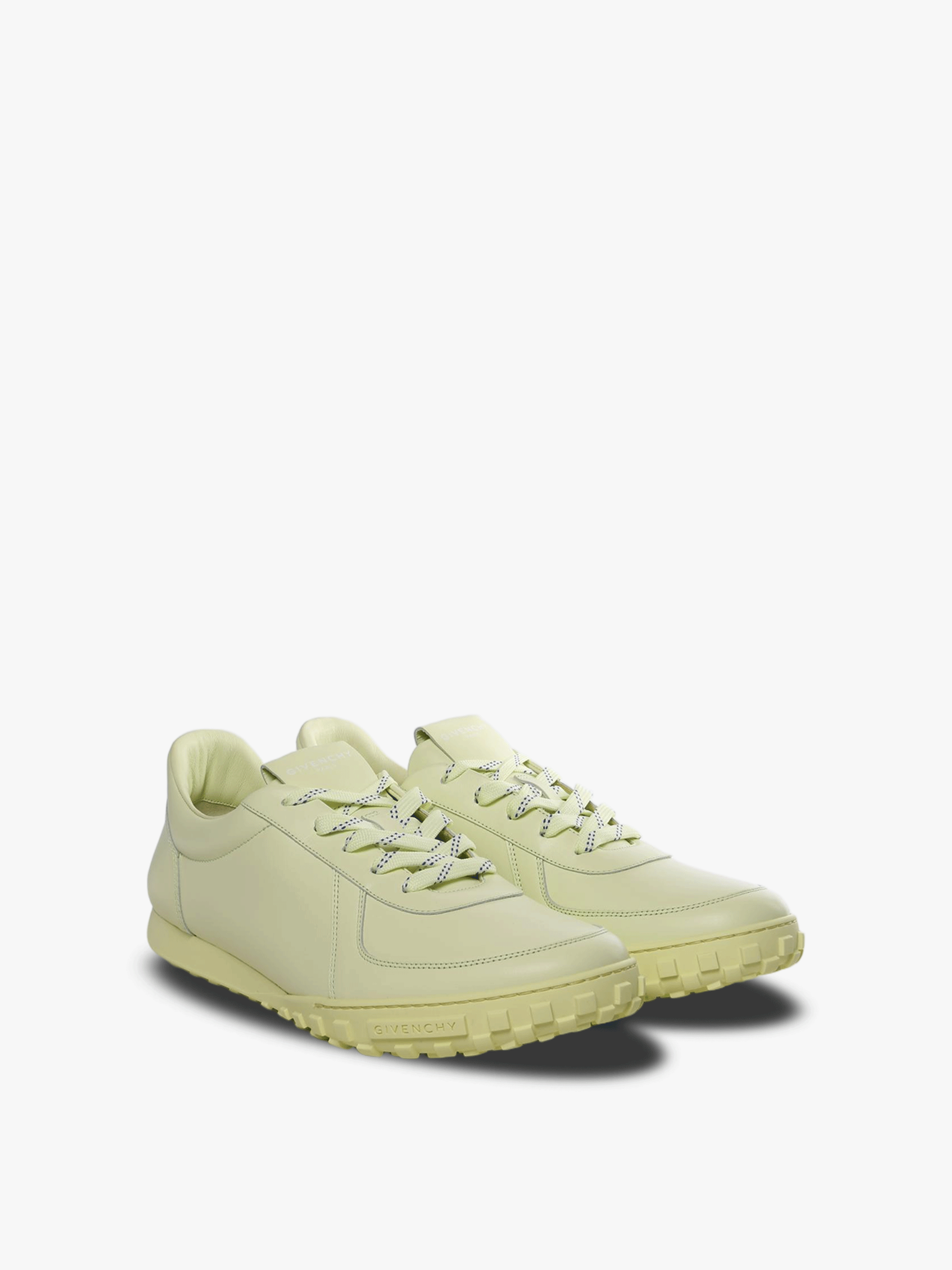 Green sneakers, front view