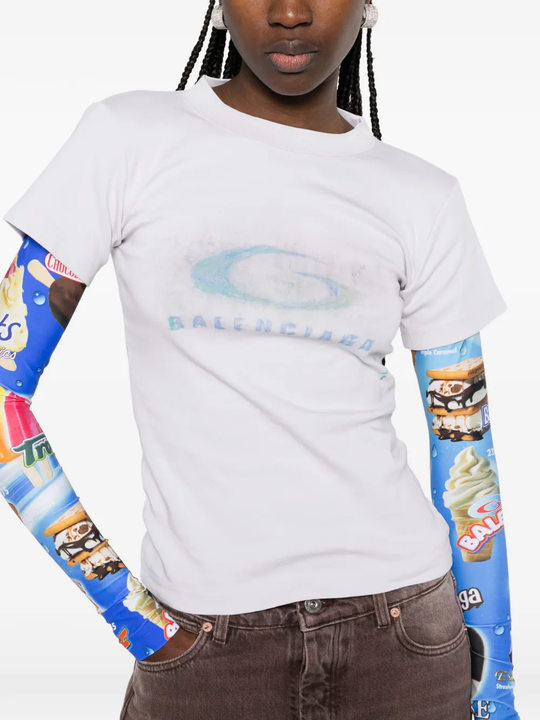 Close up of white t-shirt, showing texture of the Cotton fabric