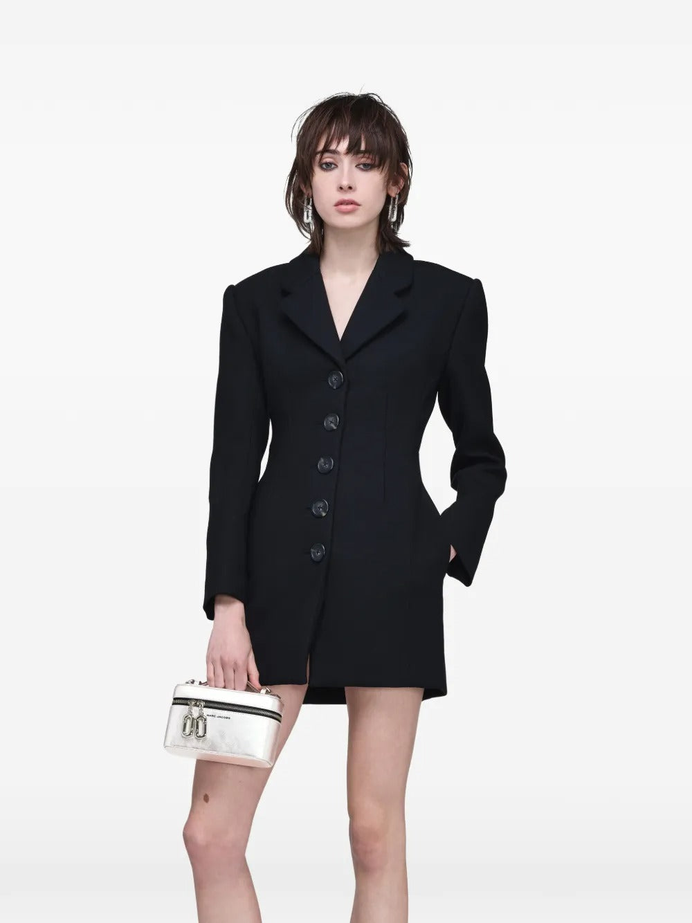 Grey bag, full body view