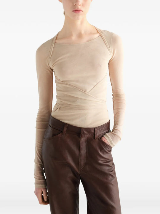 Tan top, full body view