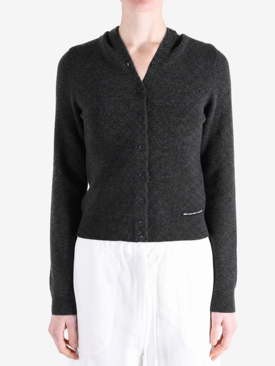Grey knitwear, front view
