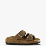 Brown sandals, side view