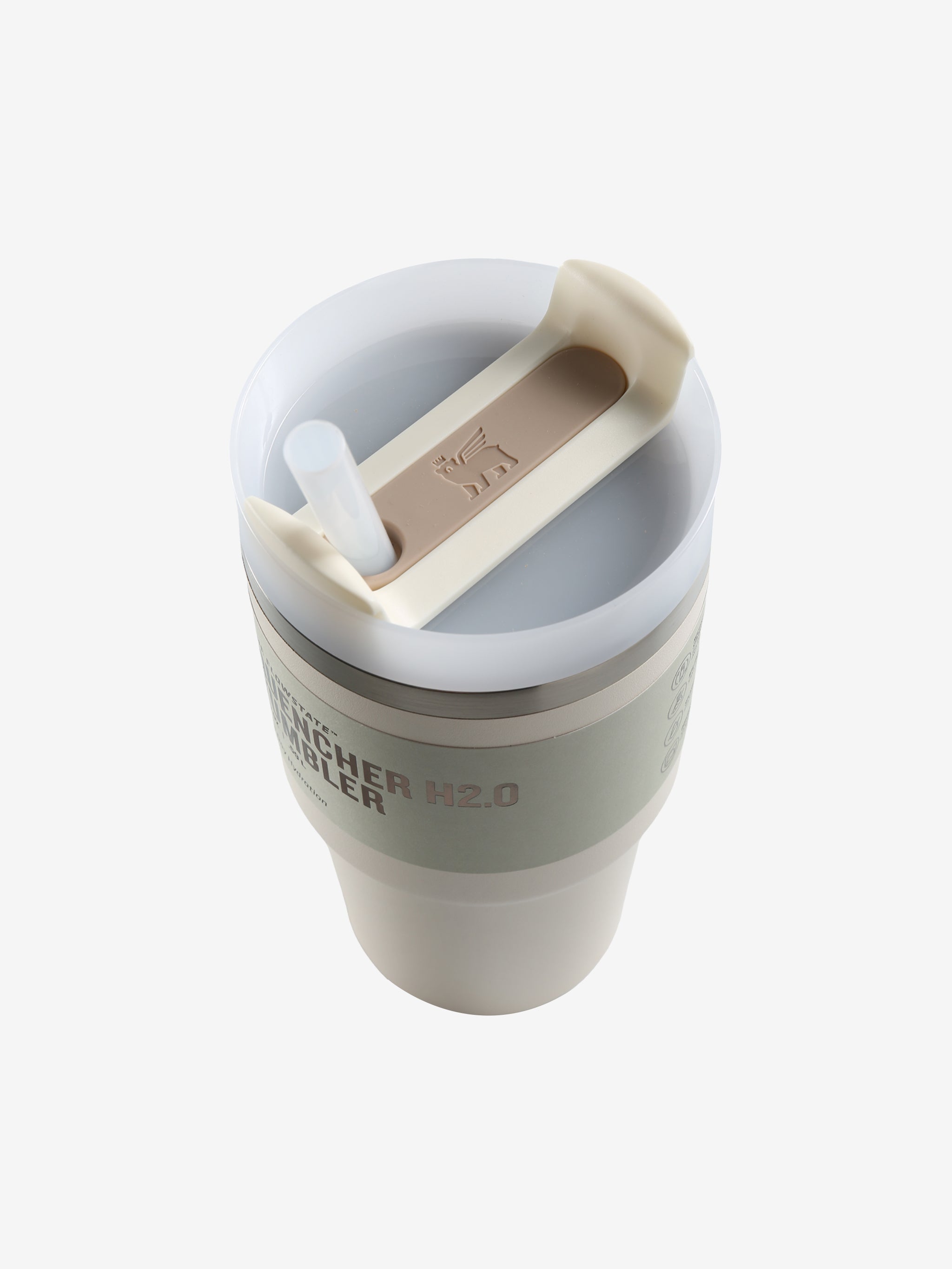 Tan tumbler,top view