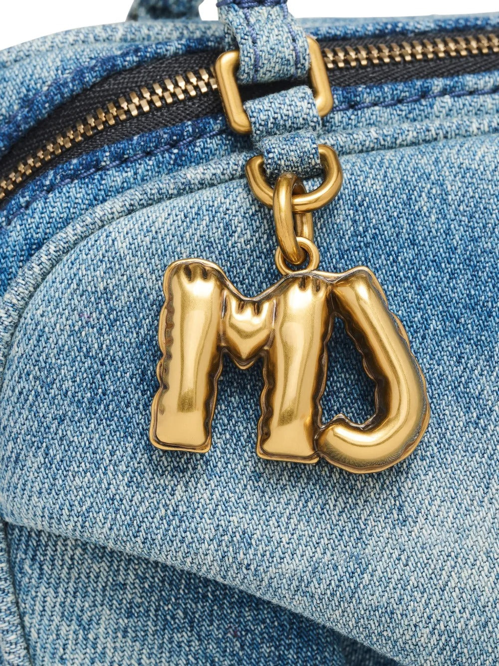 Close up of Blue bag, showing detail