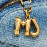 Close up of Blue bag, showing detail