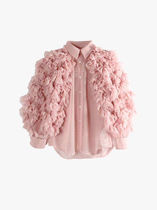 Pink blouse, front view