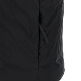 Close up of Black jacket, showing texture of the 100% polyamide fabric