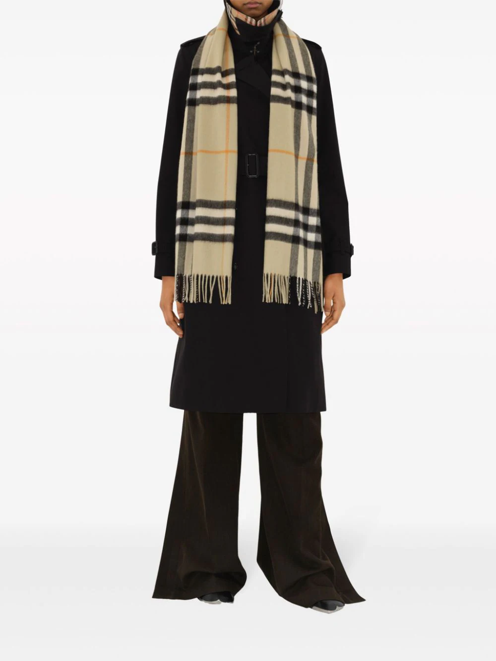 BURBERRY - Unisex Check Cashmere Scarf