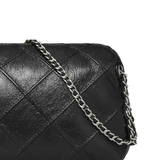 Close up of black bag,showing texture of the leather fabric