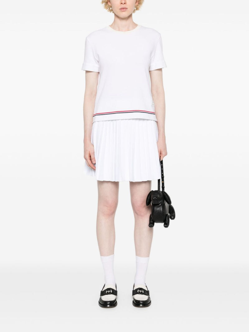 THOM BROWNE - Women Short Sleeve Notch Tee