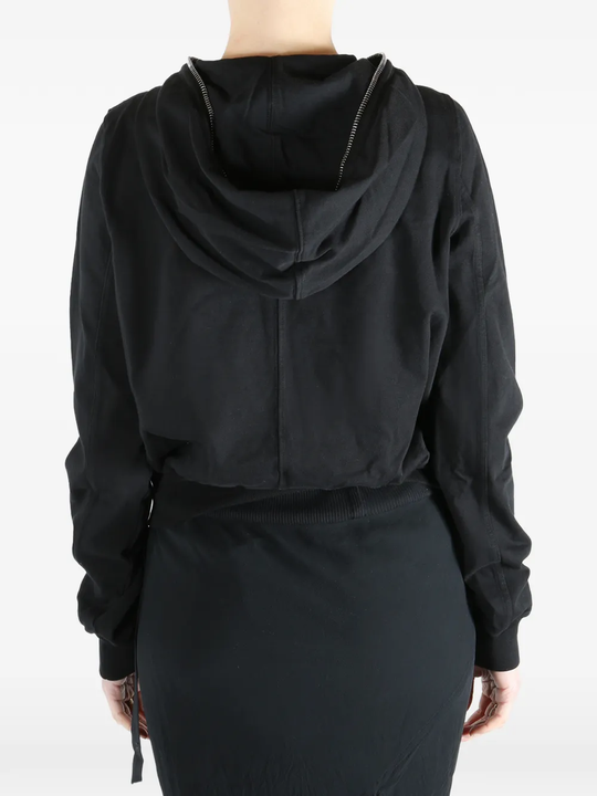 Balck sweats-hoodies worn by a person, showing the fit
