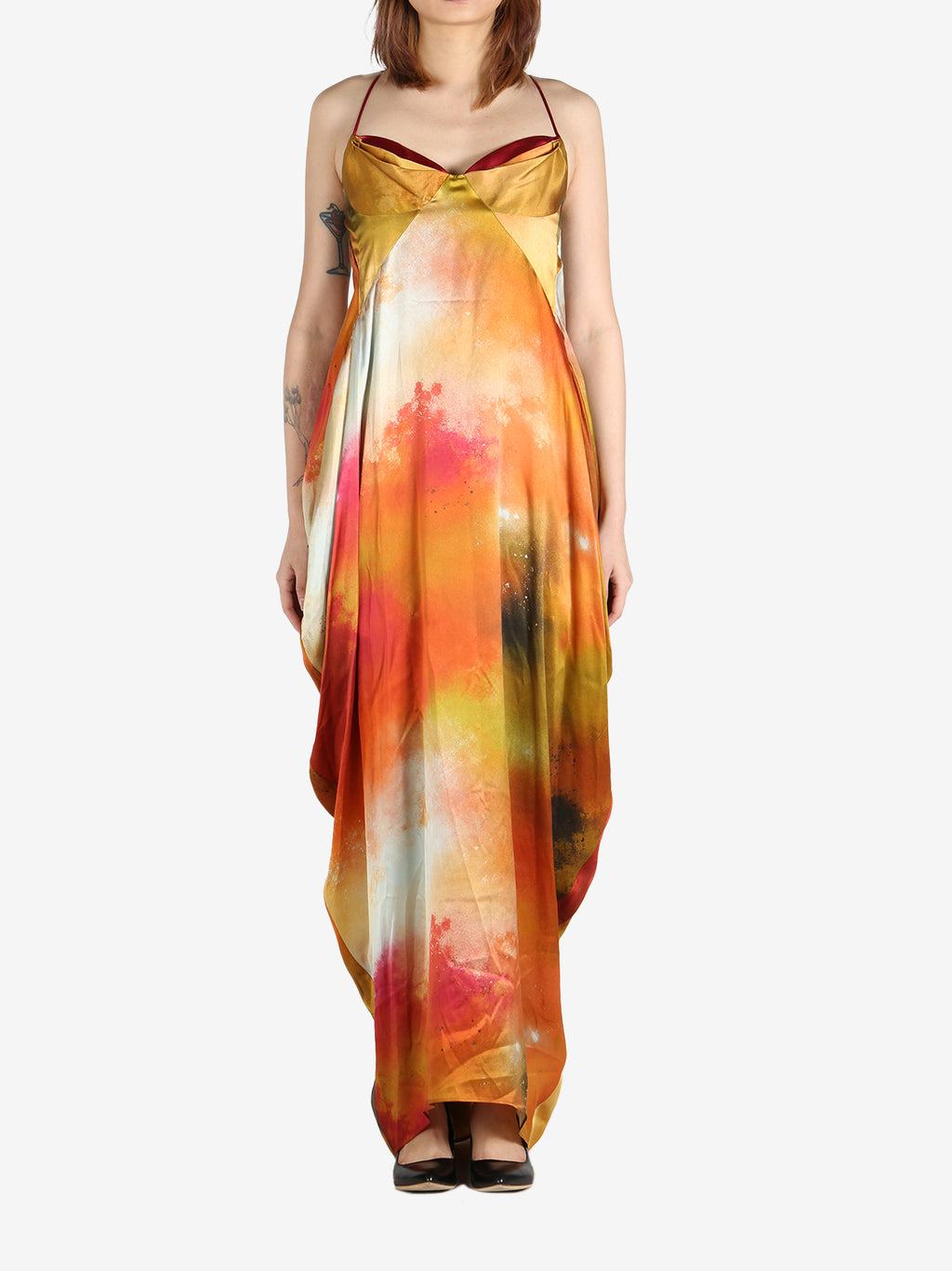 YANGKEHAN - Women Rainbow Floral Silk Slip Dress