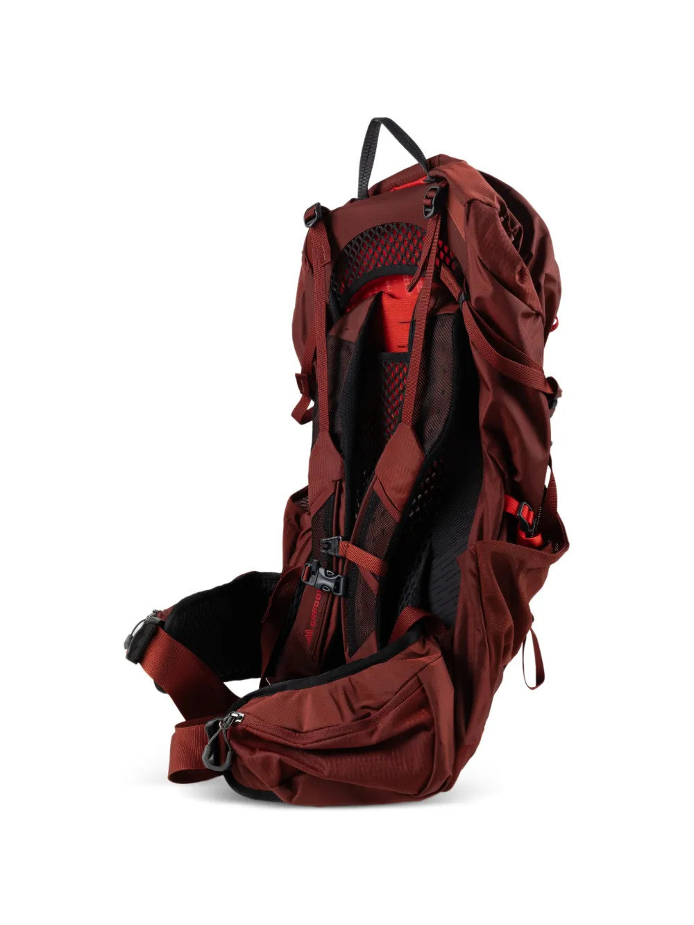 Burgundy bag, front view