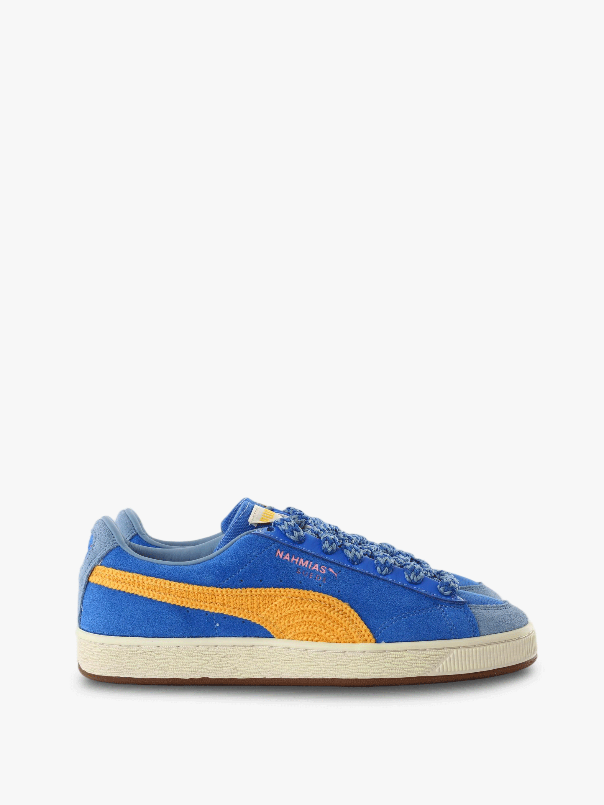 Blue shoes, side view