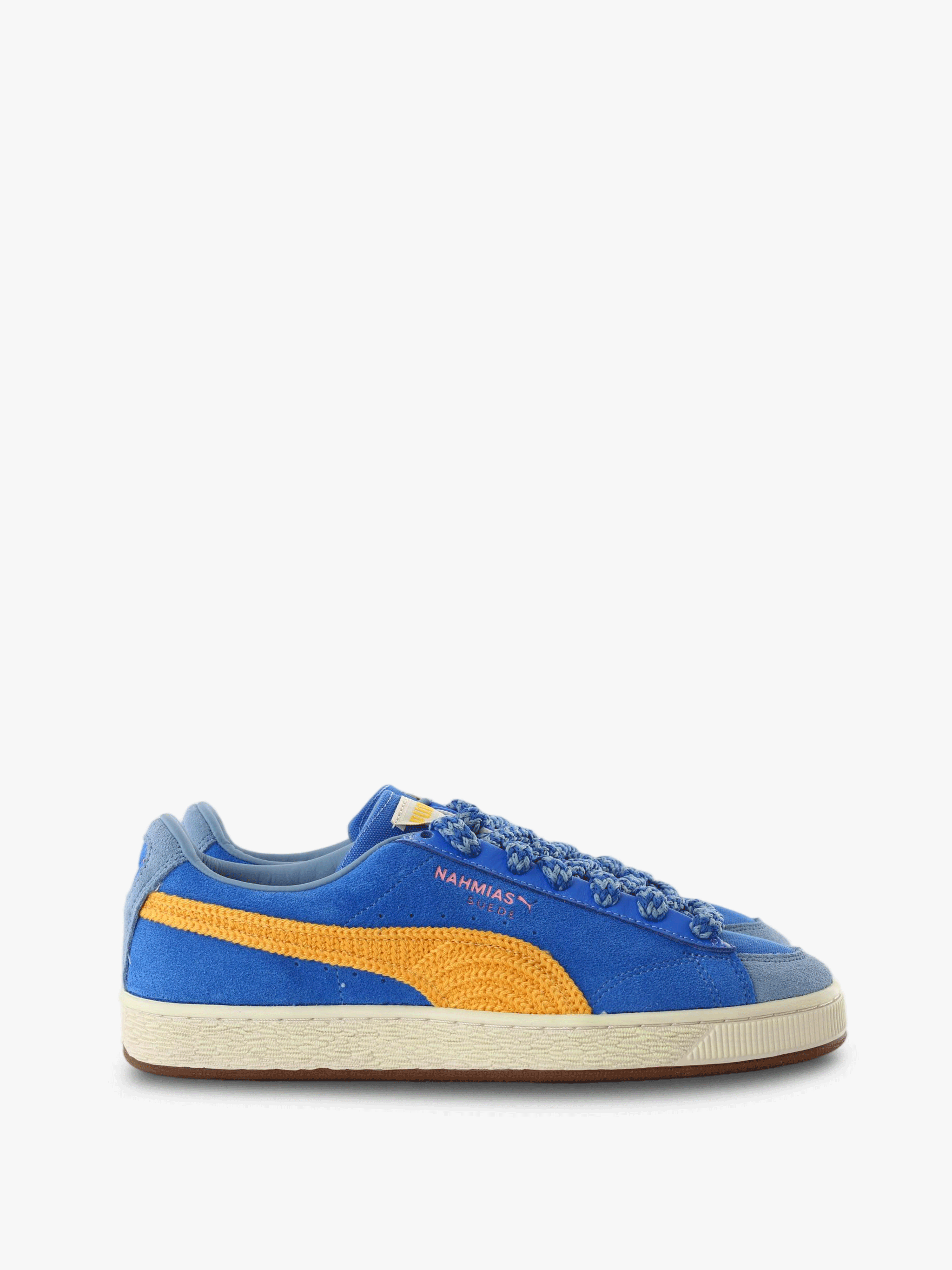 Blue shoes, side view