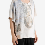 Tan t-shirt, full body view