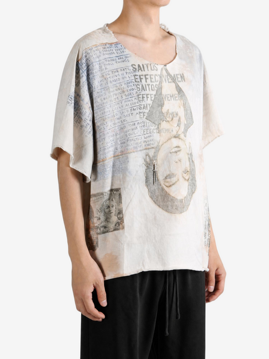 Tan t-shirt, full body view